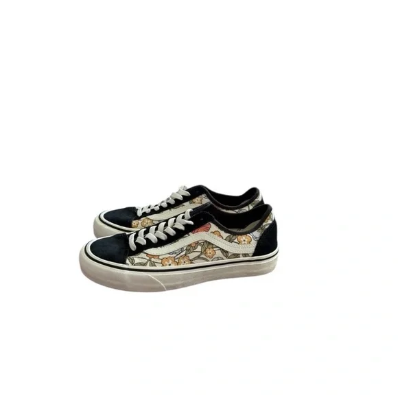 Vans Black and White Old Skool Sneakers with Floral Design Size 8 Woman’s - Picture 14 of 14